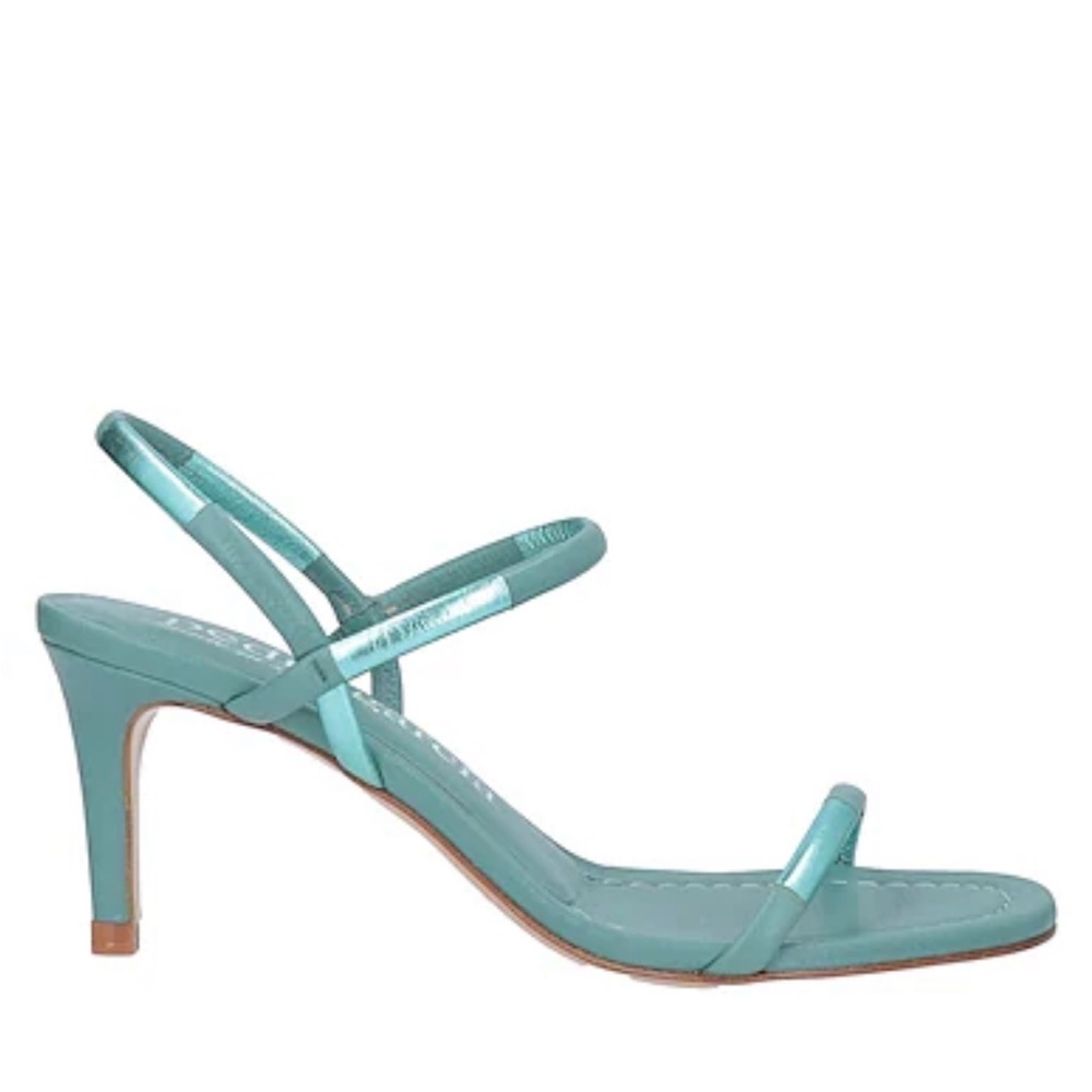 NWOB Pedro Garcia Xalina two tone square toe seafoam leather heels women's 9